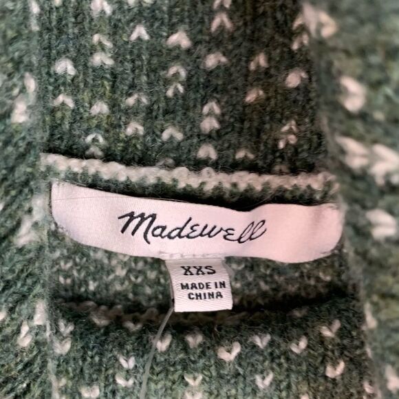 NWT Madewell Oversized Turtleneck Sweater Dress in Geo Print Wool Blend XXS - Picture 6 of 12